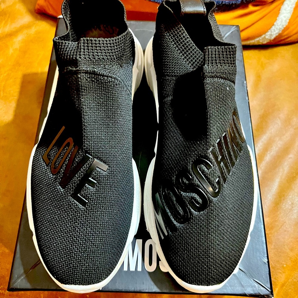 COPY - PRACTICALLY BRAND NEW LOVE MOSCHINO LOW TOP SOCK SNEAKERS!!!